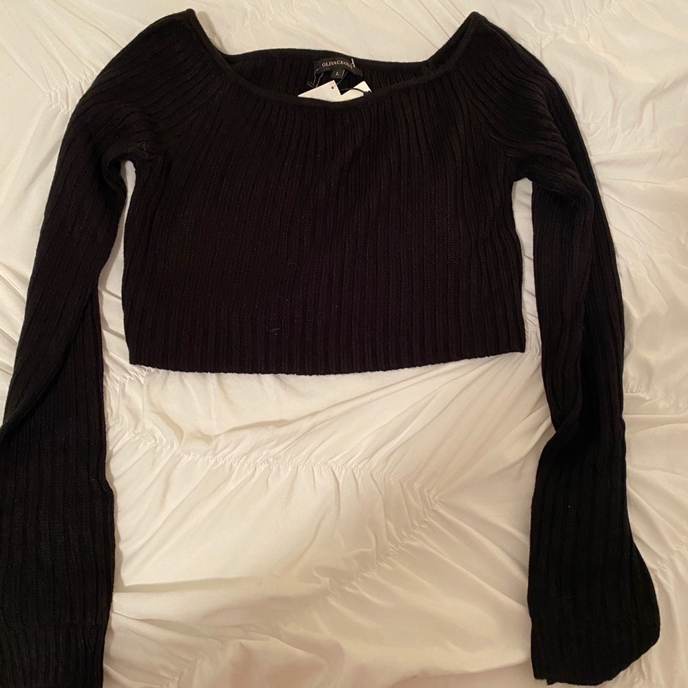 Black Cropped Sweater NWT